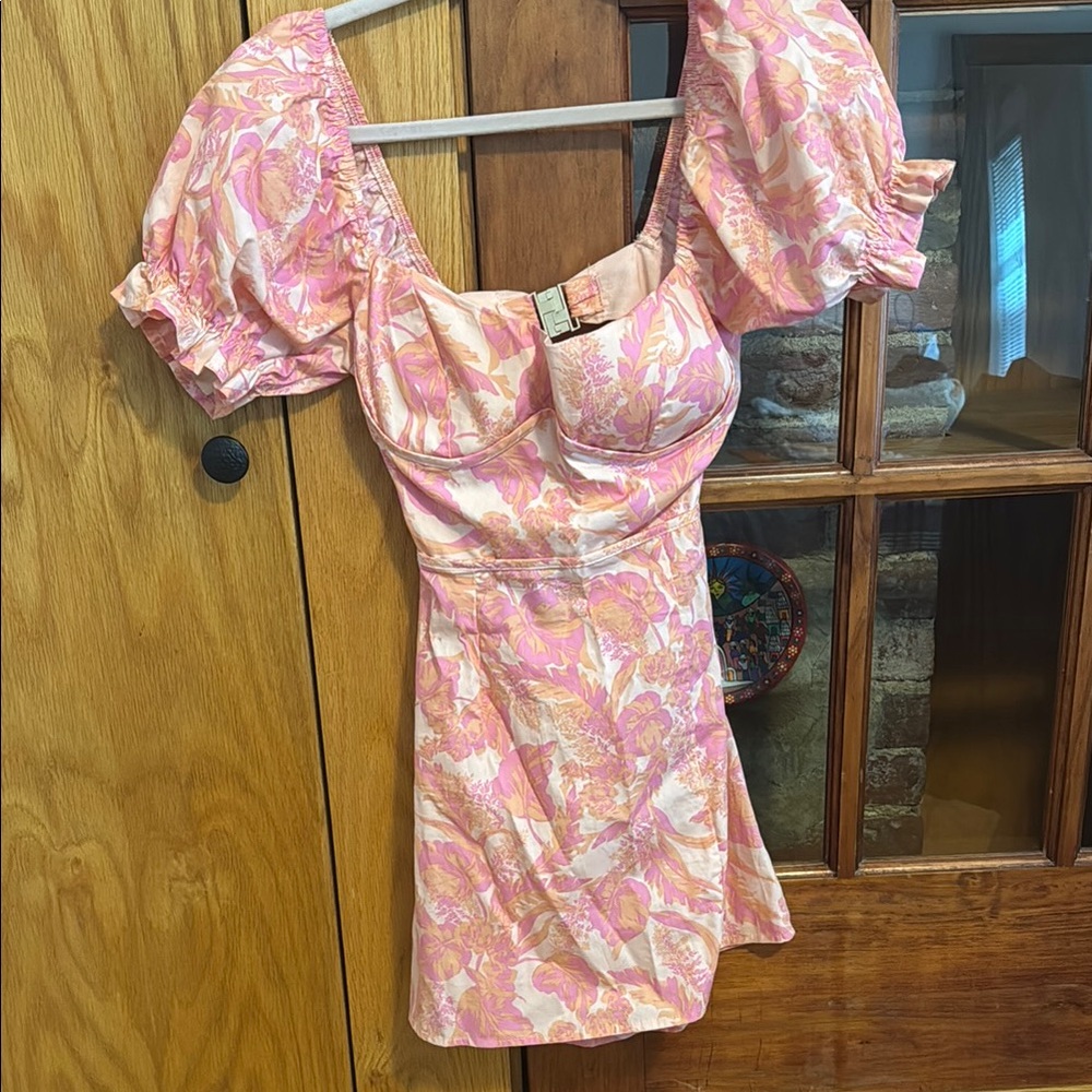 Olivaceous Pink and Peach Floral Dress